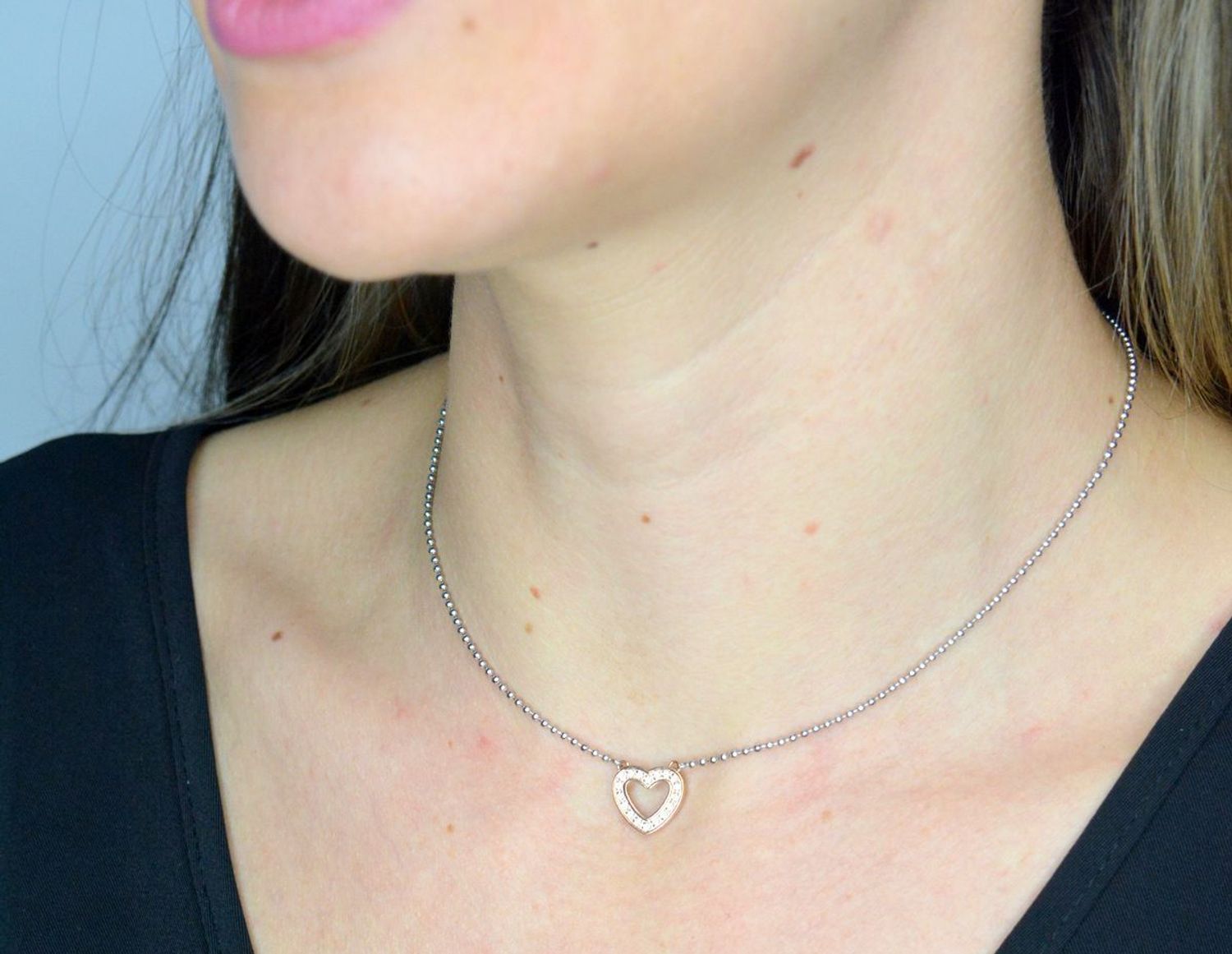 Naszyjnik stalowy Nomination Italy Soffio d'amore różowe złoto Serce 134004 022.png